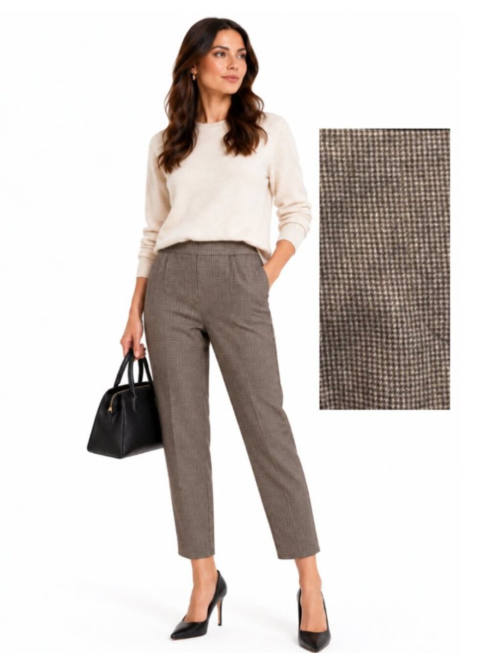 Aritzia Babaton Atelier Conan Wool Cashmere Pants Houndstooth 4 Office Chic